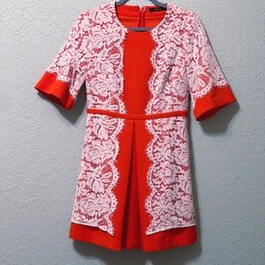 Orange and Lace Mini Dress